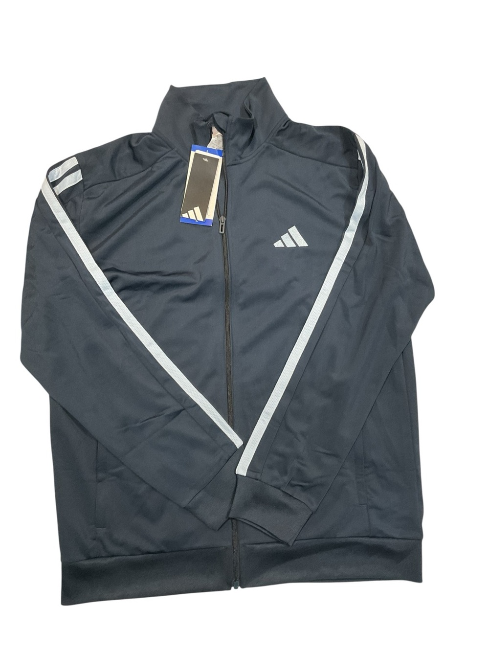 Adidas Men’s Black Track Jacket with Reflective Stripes